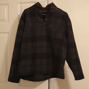 Men's L Pullover Half Button Up Flannel
